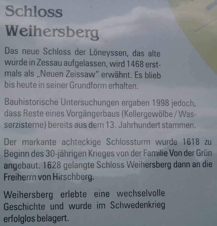Weihersberg Beschreibung Tafel